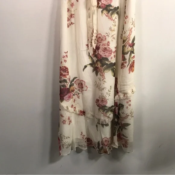 Hope & Ivy Floral Flutter Sleeve Maxi Dress, Women's Size 14 - Ivory - Picture 7 of 8